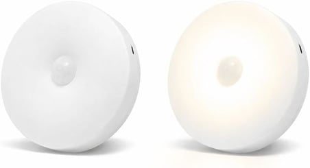 2’li Set Sensörlü LED Kabin Işığı Gece Lambası | 1,5W | 4000K Doğal Beyaz | 150 Lümen | USB Şarjlı | Manyetik &amp; Bantlı | Mutfak Dolabı, Merdiven, Gardırop Aydınlatma Karanlıkta Harekete Duyarlı