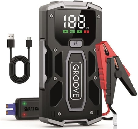 M01 18200mAh 2000A Akü Takviye Cihazı Taşınabilir Jump Starter (Powerbank+Led Lamba+LCD Ekran)