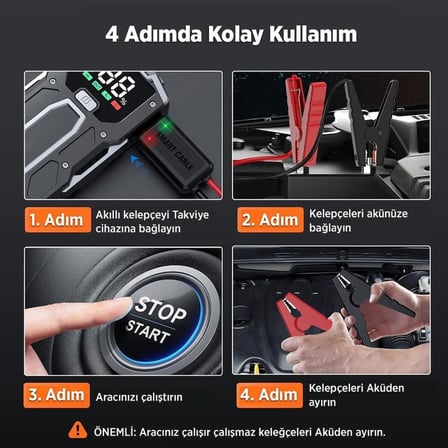 M01 18200mAh 2000A Akü Takviye Cihazı Taşınabilir Jump Starter (Powerbank+Led Lamba+LCD Ekran)
