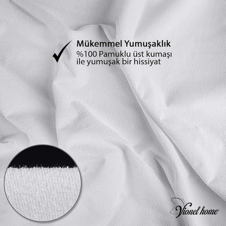 2 Li Paket Pamuklu, Sıvı Geçirmez Yastık Koruyucu Alez, Havlu yüzey yastık alezi