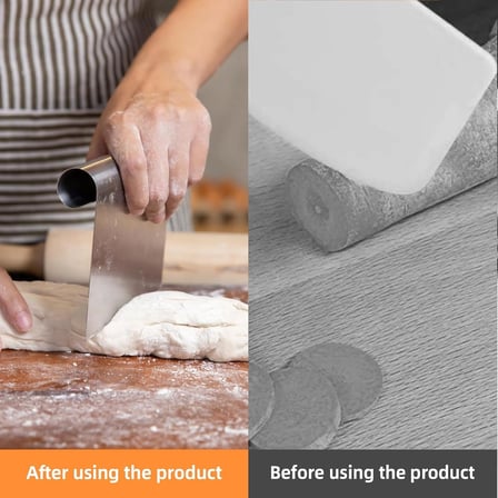 AEE® 2 Adet Büyük Boy Hamur Kesici &amp; Kazıyıcı Seti – cm/inç Ölçekli Metal Hamur Spatulası – Pizza, Pasta, Ekmek ve Hamur Bölücü Profesyonel Mutfak Aleti 20 cm