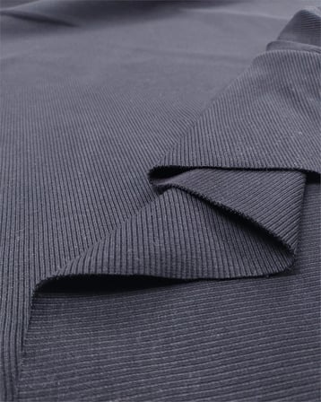 Siyah Renkte Kaşkorse Ribana Kumaş Manşetlik & Yakalık En: 135cm