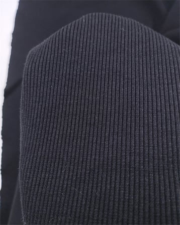 Siyah Renkte Kaşkorse Ribana Kumaş Manşetlik & Yakalık En: 135cm