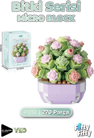 Panlos Micro Block Bitki Serisi 1251 Çiçek Buketi 270 Parça Oyuncak Yapım Seti FFP-1251