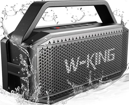 Subwoofer'lı Taşınabilir Yüksek Bluetooth Hoparlörler, 60W Dış Mekan Hoparlörleri Bluetooth Kablosuz Su Geçirmez Hoparlör, Derin Bas/40H/TF/AUX