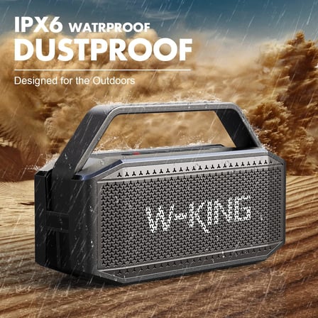 Subwoofer'lı Taşınabilir Yüksek Bluetooth Hoparlörler, 60W Dış Mekan Hoparlörleri Bluetooth Kablosuz Su Geçirmez Hoparlör, Derin Bas/40H/TF/AUX