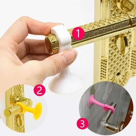 Kyrotech 4’lü Vantuzlu Kapı Kolu Stoperi, Silikon Duvar Koruyucu Tampon, Esnek Darbe Emici, Kapı Kolu Duvar Koruma Pedi, Sessiz ve İz Bırakmayan Tasarım Beyaz