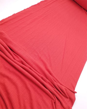 Kırmızı Renkte, İnce Yumuşacık Örgüsünden Desenli Pamuklu Bir Örme Kumaş Elbiselik & Bluzluk En: 140cm