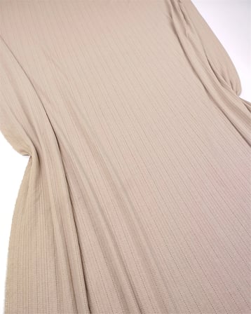 Koyu Bej Renkte, İnce Yumuşacık Örgüsünden Desenli Pamuklu Bir Örme Kumaş Elbiselik & Bluzluk En: 160cm