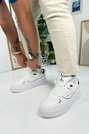 Günlük Erkek Sneaker Bağcıklı Kalın Desenli Tabanlı Oval Burunlu Bilek Destekli Spor Ayakkabı 2282