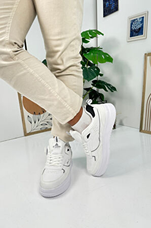 Günlük Erkek Sneaker Bağcıklı Kalın Desenli Tabanlı Oval Burunlu Bilek Destekli Spor Ayakkabı 2282