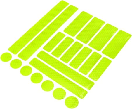 21 Parça Yansıtıcı Sticker Seti, Kırmızı, Motorsuz/Motorlu Araçlar için (Yeşil-Sarı)