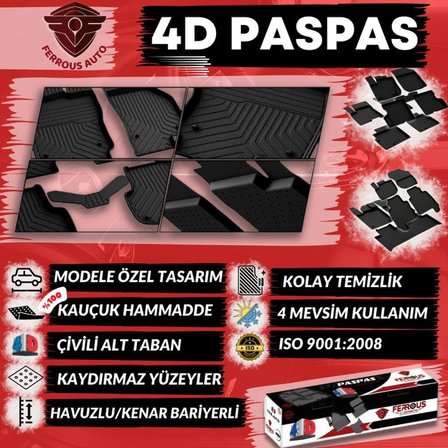 TOGG T10F ile Uyumlu Ferrous 4D Paspas ve 3D Bagaj Havuzu 2025 ve Üstü