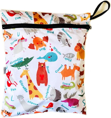 Zoo 30x36cm Su Geçirmez Islak Mayo Kıyafet Taşıma Torbası Çok Amaçlı Çanta Organizer Fermuarlı Polyester