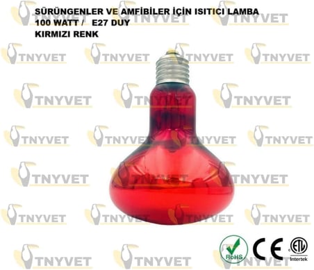 100 Watt Kızılötesi/Kırmızı Işık Isıtıcı Lambalar Sürüngenler, Amfibiler Ve Kuşlar Için