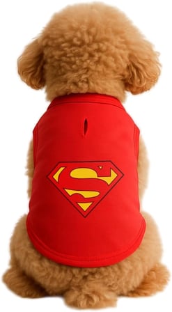 Kedi ve Köpek Kıyafeti &amp; Elbisesi Kırmızı Superman Atlet L