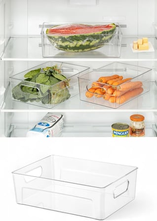 Kırılmaz Ultra Dayanıklı Buzdolabı Düzenleyici Organizer Kutu Şeffaf - 28x19x9cm (811)
