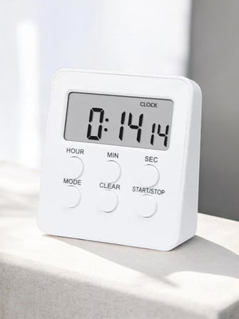 MR LED Ekranlı Dijital Masa Saati &amp; 2 Alarm Kademeli Kronometre Seti – Alarm, Tarih, Sıcaklık Göstergeli Modern Masa Saat Seti (BEYAZ Kronometre)