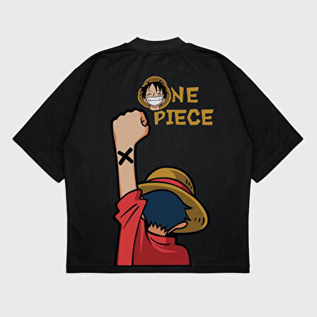 Oversize 'One Piece' Baskılı T-Shırt