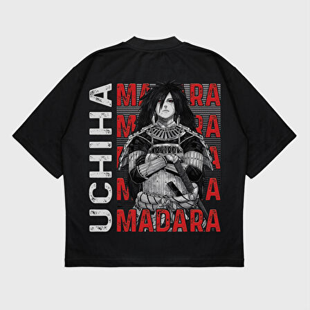 Oversize 'Uchiha Clan' Baskılı t-shirt