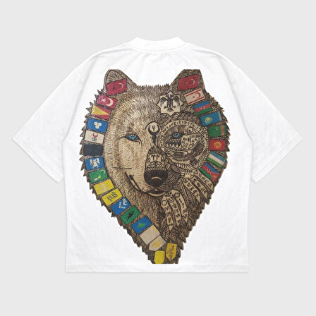 Oversize 'Güç' Baskılı T-Shırt