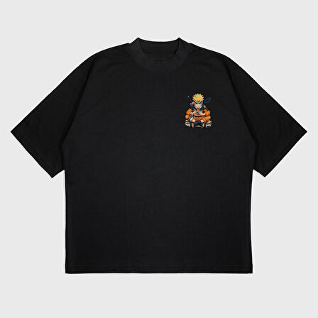 Oversize 'Narutoo' Baskılı T-Shırt