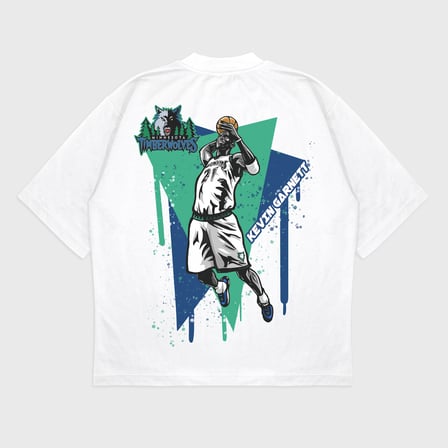 Oversize 'Kevin Garnett' Baskılı t-shirt
