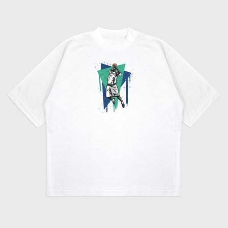 Oversize 'Kevin Garnett' Baskılı t-shirt