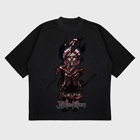 Oversize 'Jujutsu' Baskılı T-Shırt