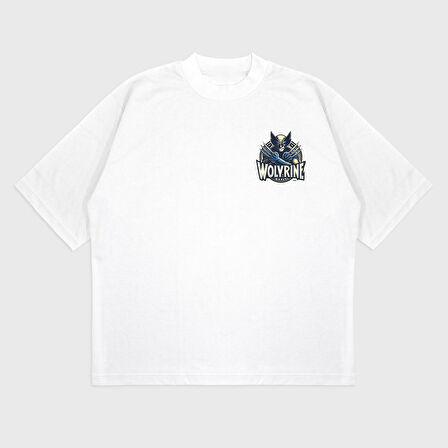 Oversize 'Wolverine' Baskılı T-Shırt