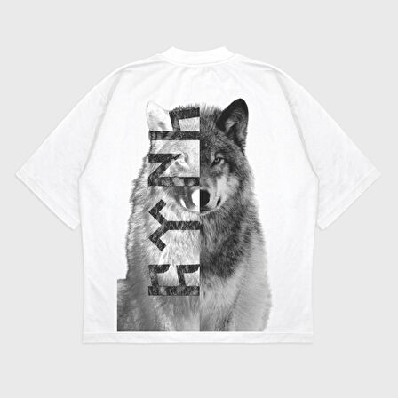 Oversize 'Kurt' Baskılı T-Shırt