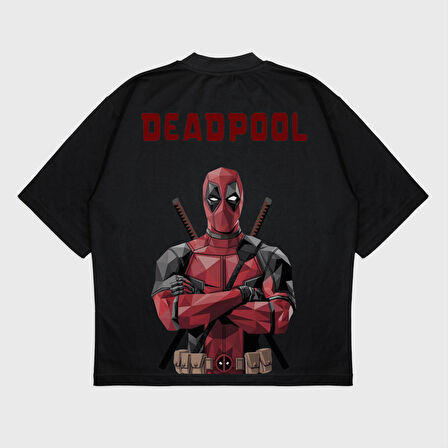 Oversize 'Deadpool' Baskılı T-Shırt