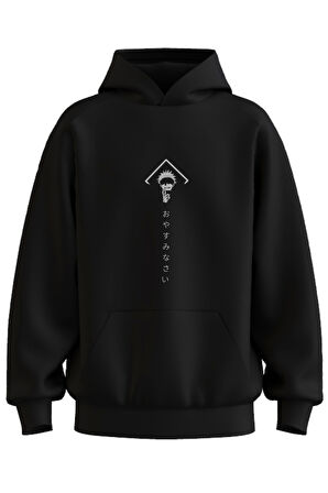 Oversize 'Fall' Baskılı Kapşonlu Hoodie Sweatshirt