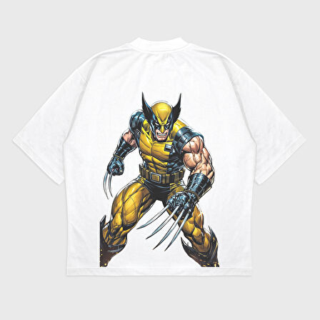 Oversize 'Wolverine' Baskılı T-Shırt