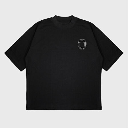 Oversize 'biker girl' Baskılı T-Shırt