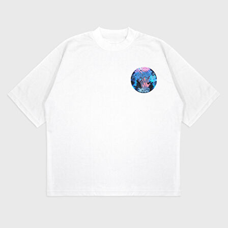 Oversize 'Gojo Satoru' Baskılı T-Shırt