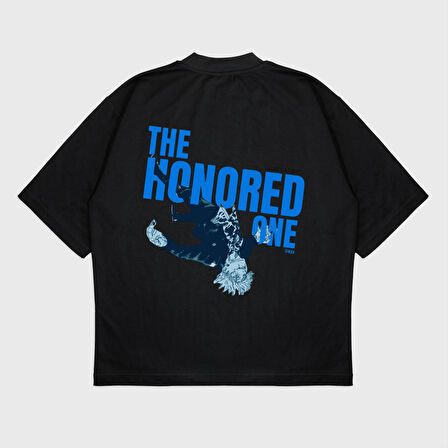 Oversize 'Gojo Satoru' Baskılı T-Shırt