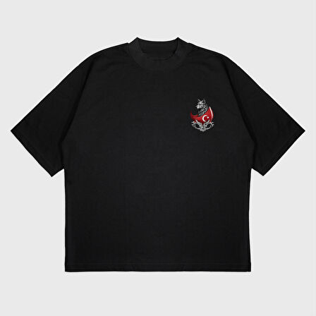 Oversize 'Güç' Baskılı T-Shırt