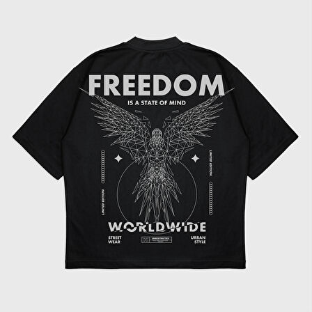Oversize 'Freedom' T-Shırt