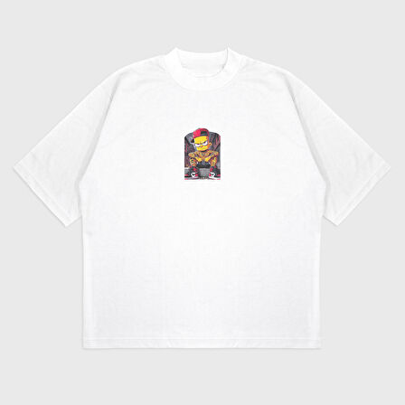 Oversize 'Simpaon' Baskılı T-Shırt