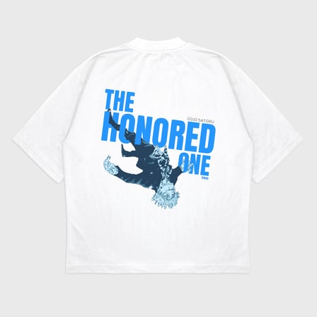 Oversize 'Gojo Satoru' Baskılı t-shirt