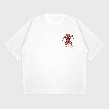 Oversize 'Deadpool' Baskılı T-Shırt