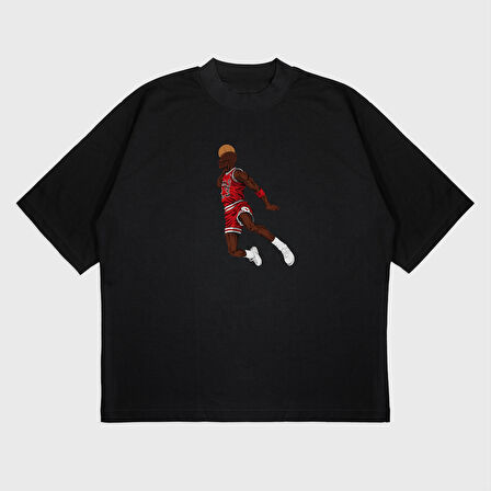 Oversize 'Michael Jordan' Baskılı T-Shırt