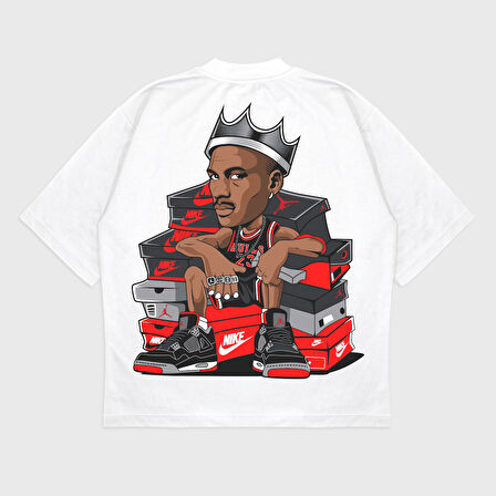 Oversize 'Michael Jordan' Baskılı T-Shırt