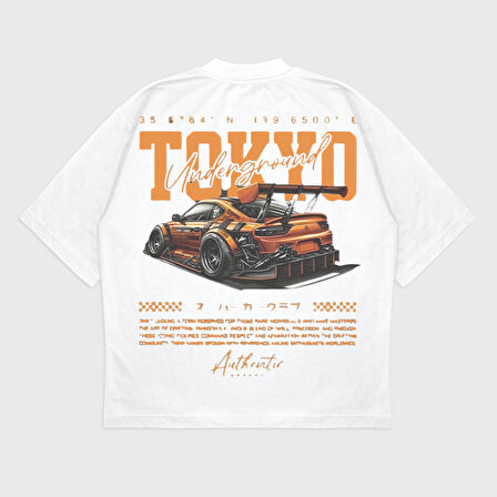 Oversize 'Tokyo' Baskılı T-Shırt