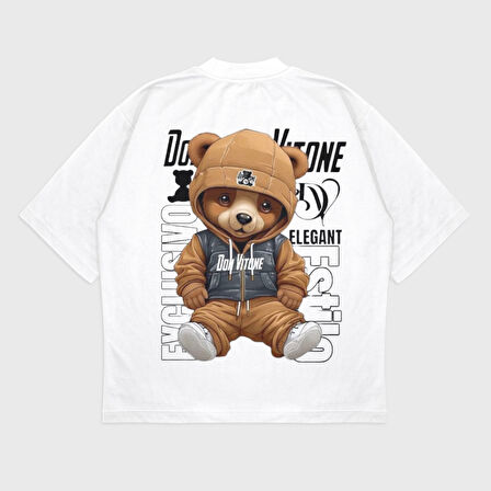 Oversize 'Don Vıtone' Baskılı Bisiklet Yaka T-Shırt