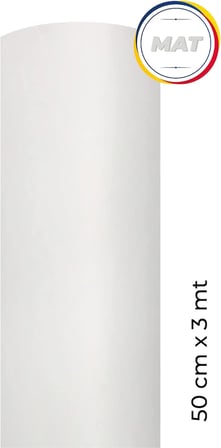 Mat Beyaz Yapışkanlı Kaplama Folyosu 50 cm x 3 mt