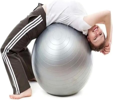 75 CM Pilates Topu Pompa Dahil, Tek Ebat, PLT3, Gri