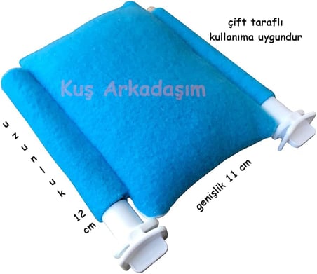 Kuş Arkadaşım Kuş Yatağı Yumuşak Dinlenme Yastığı Çift Taraflı Uyku Tüneği Mavi Muhabbet Kuşu Yatak Tünek
