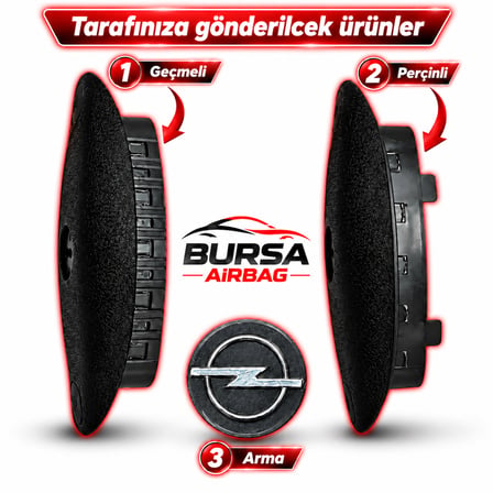 Bursaairbag Opel Uyumlu Astra G 2002-2007 Modeller Arası Perçinli Sürücü Airbag Kapağı Armalı